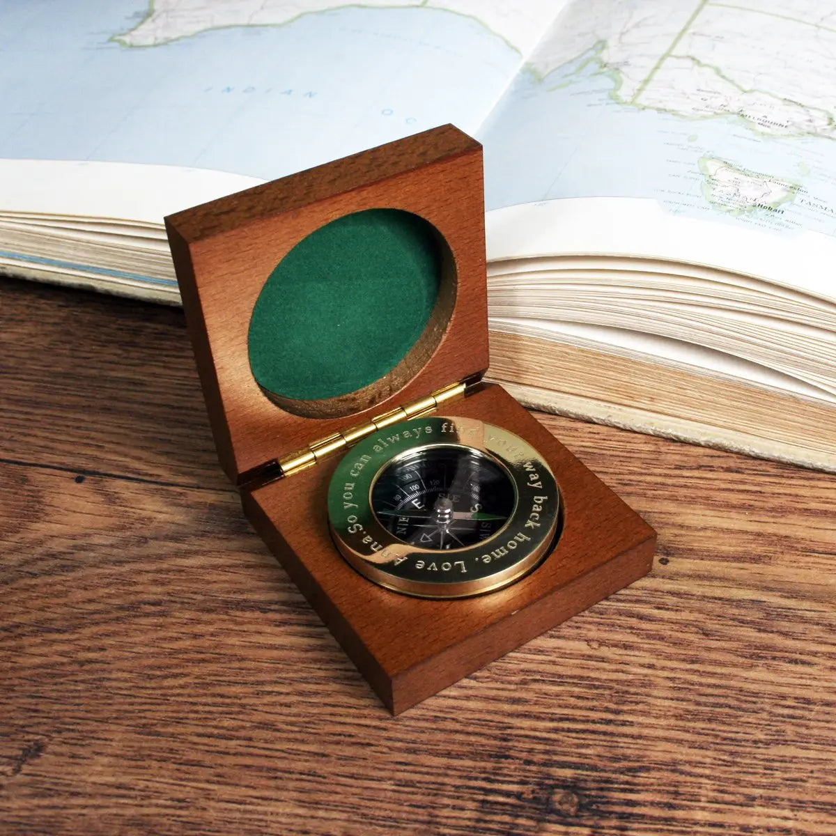 Personalised Brass Traveller's Compass - Spellbound