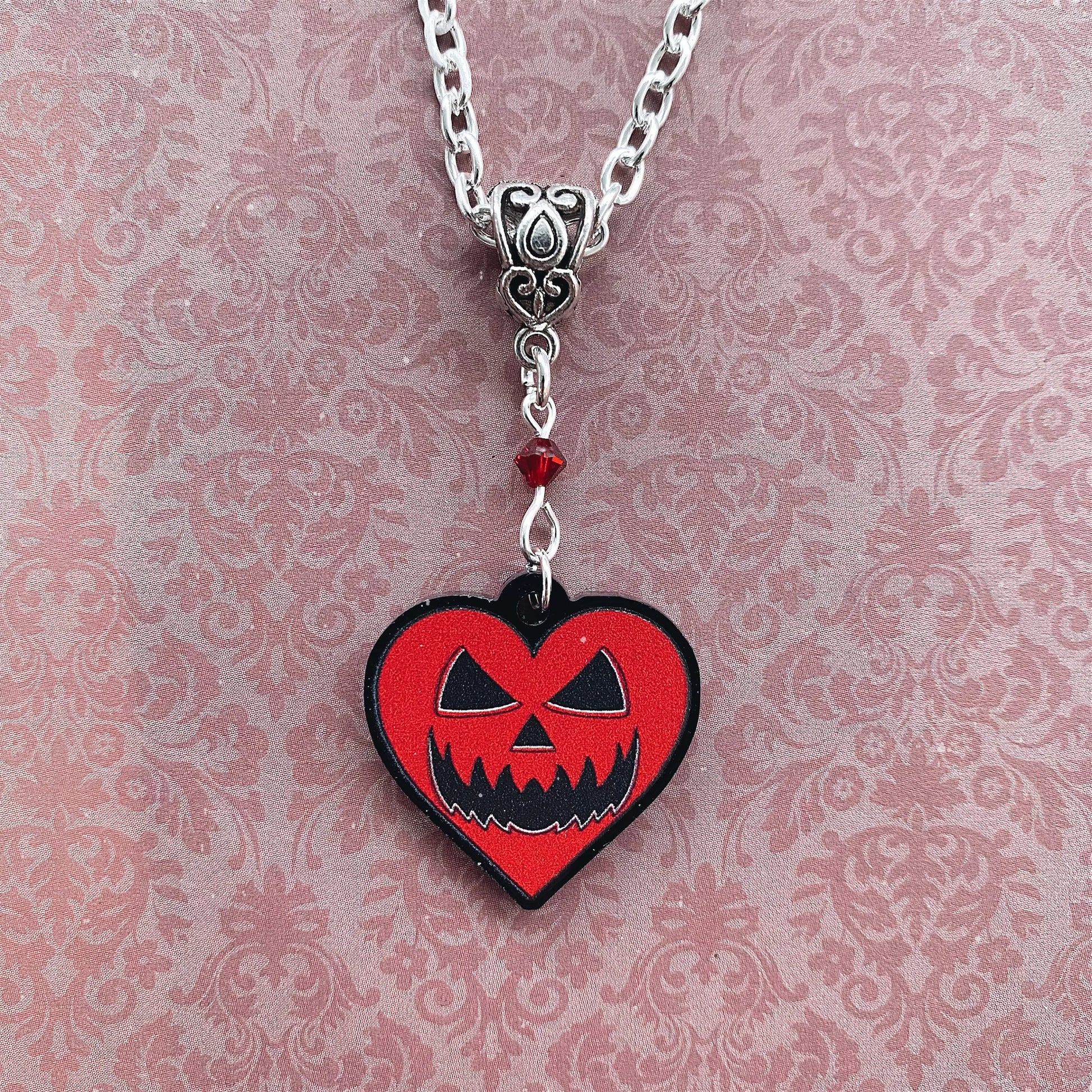 Pumpkin Heart Necklace | goth gift for girlfriend - Spellbound
