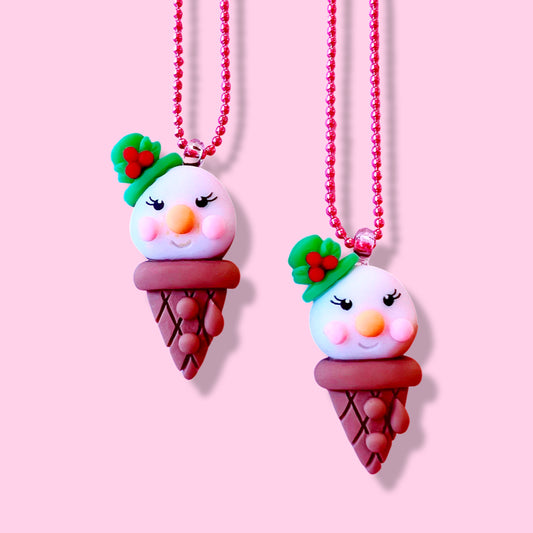 Pop Cutie Snowman Ice Cream Holiday Kids Necklace Christmas - Spellbound