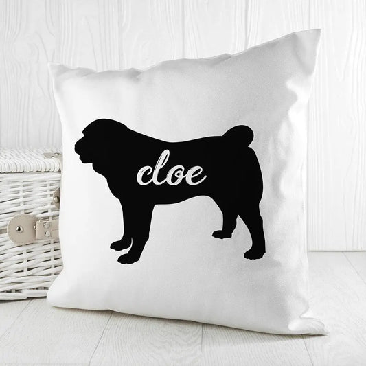 Personalised Pug Silhouette Cushion Cover - Spellbound