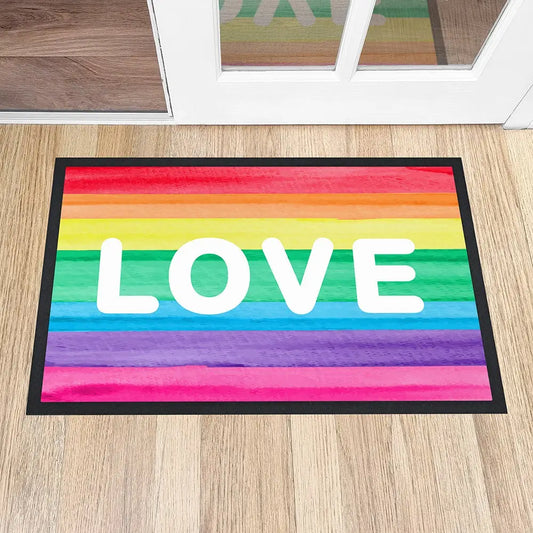 Personalised Rainbow Stripe Doormat - Spellbound