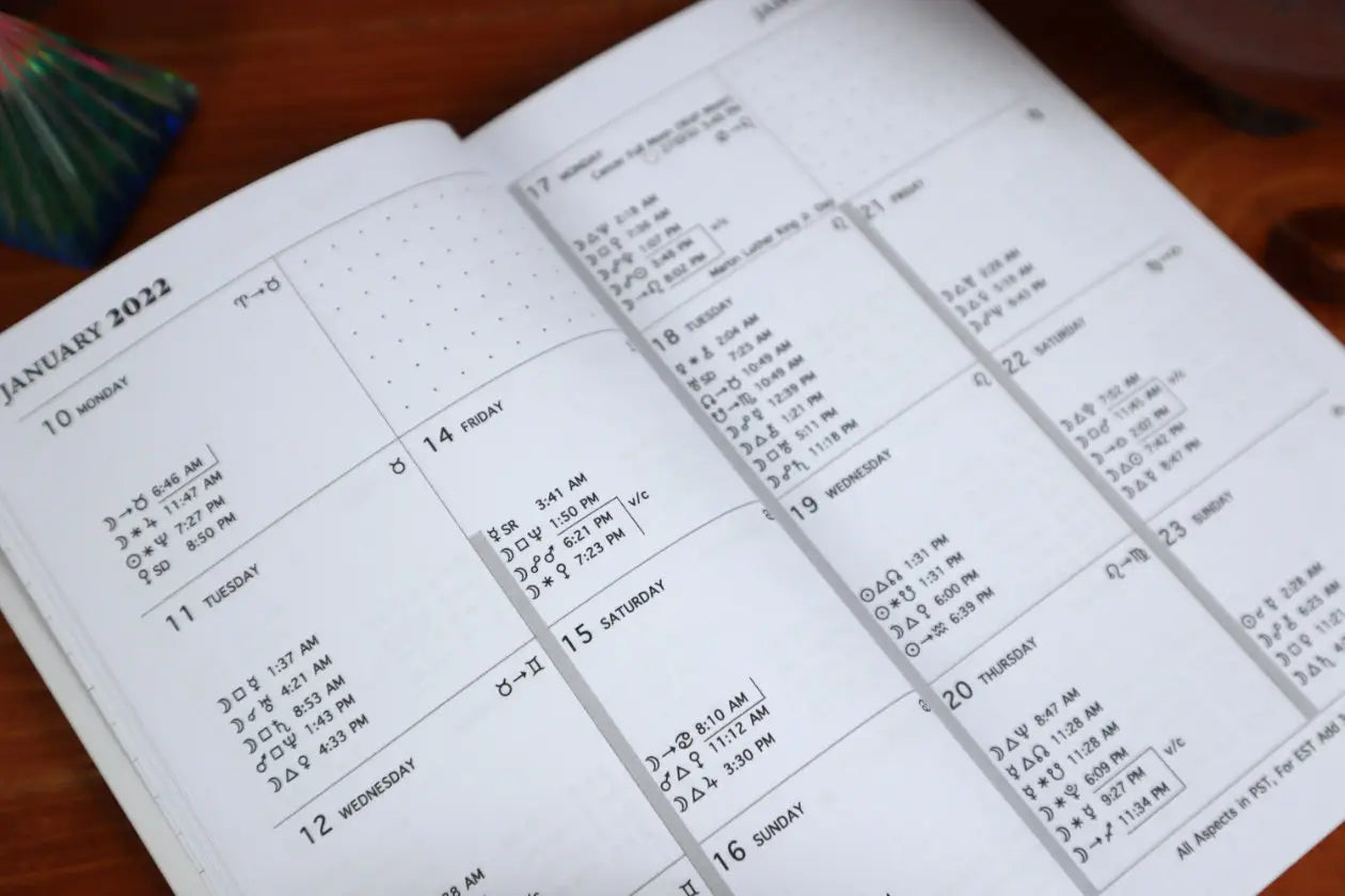 2022 Astrological Mini Calendar - Astrology Calendar - Spellbound