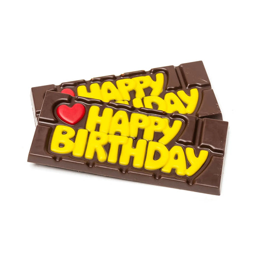 Chocolate handmade bar ''Happy Birthday'' 45 Grs the Belgian chocolate makers faire