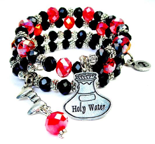 Holy Water crystal wrap 2pc bracelet Vampire - Spellbound