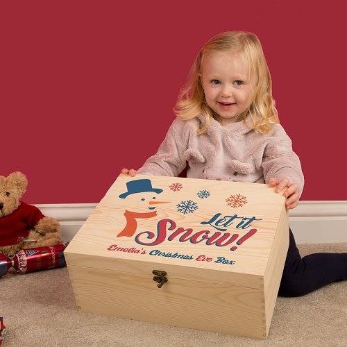 Childs Snowman Design Personalised Xmas Eve Box - Spellbound