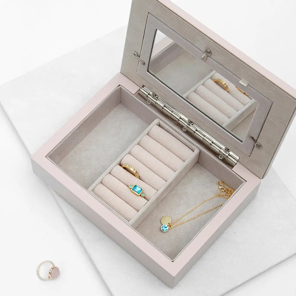Personalised Nude Pink & Silver Photo Jewellery Box - Spellbound