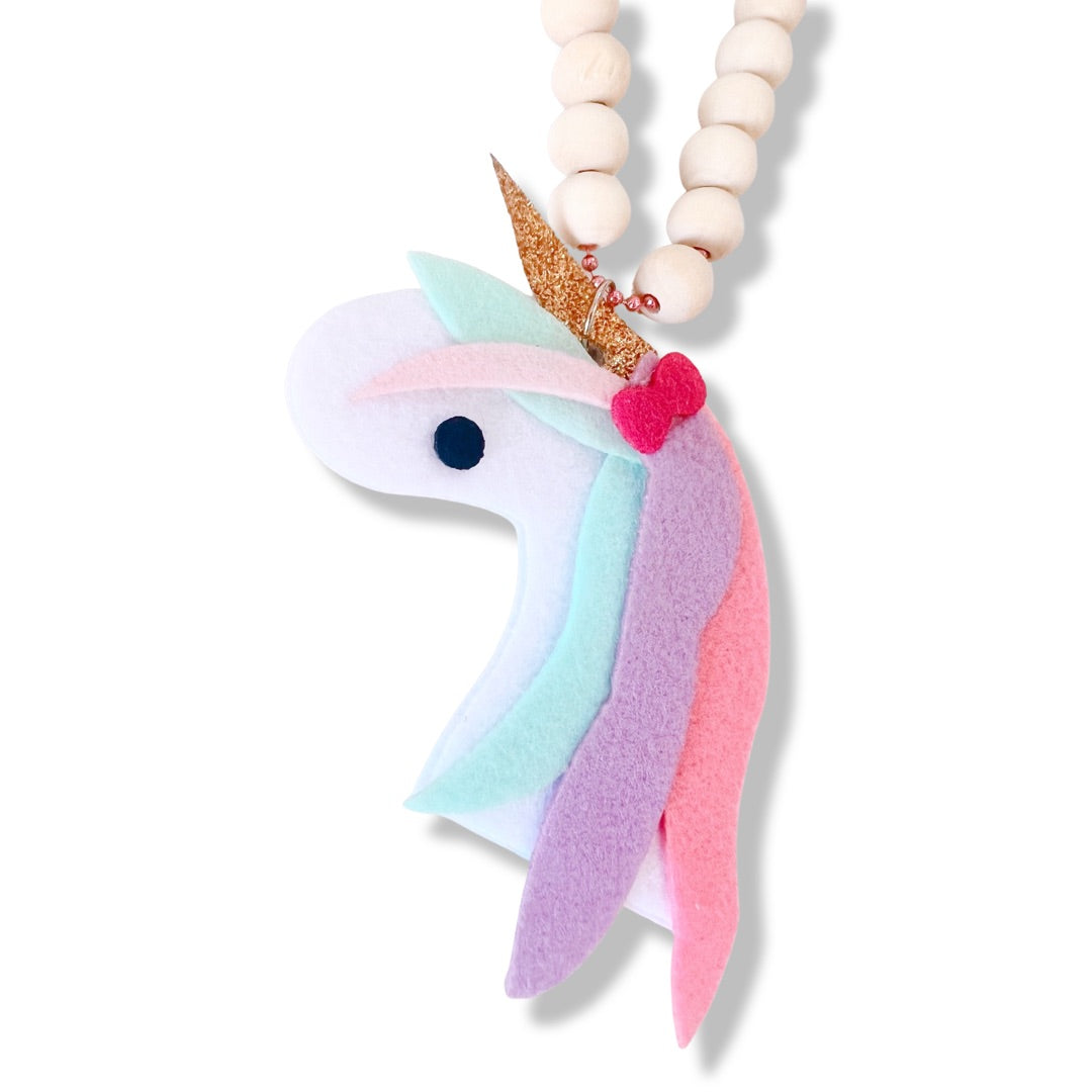 Pop Cutie Kids Felt/Wood DIY Necklace Set Unicorn - Spellbound