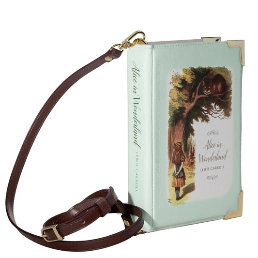 Alice in Wonderland Turquoise Book Crossbody Handbag - Spellbound