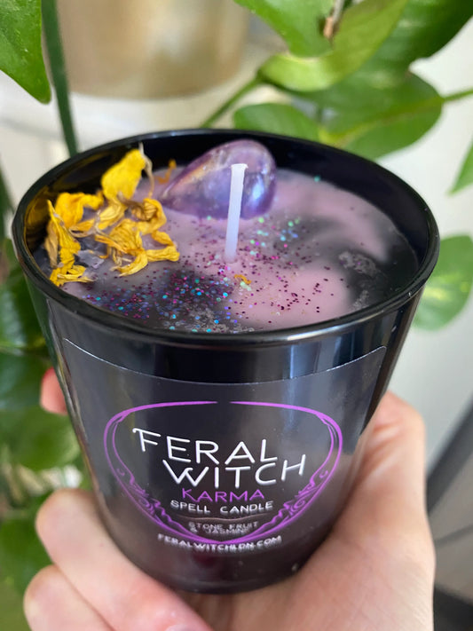Karma Crystal Candle feral witch LDN faire