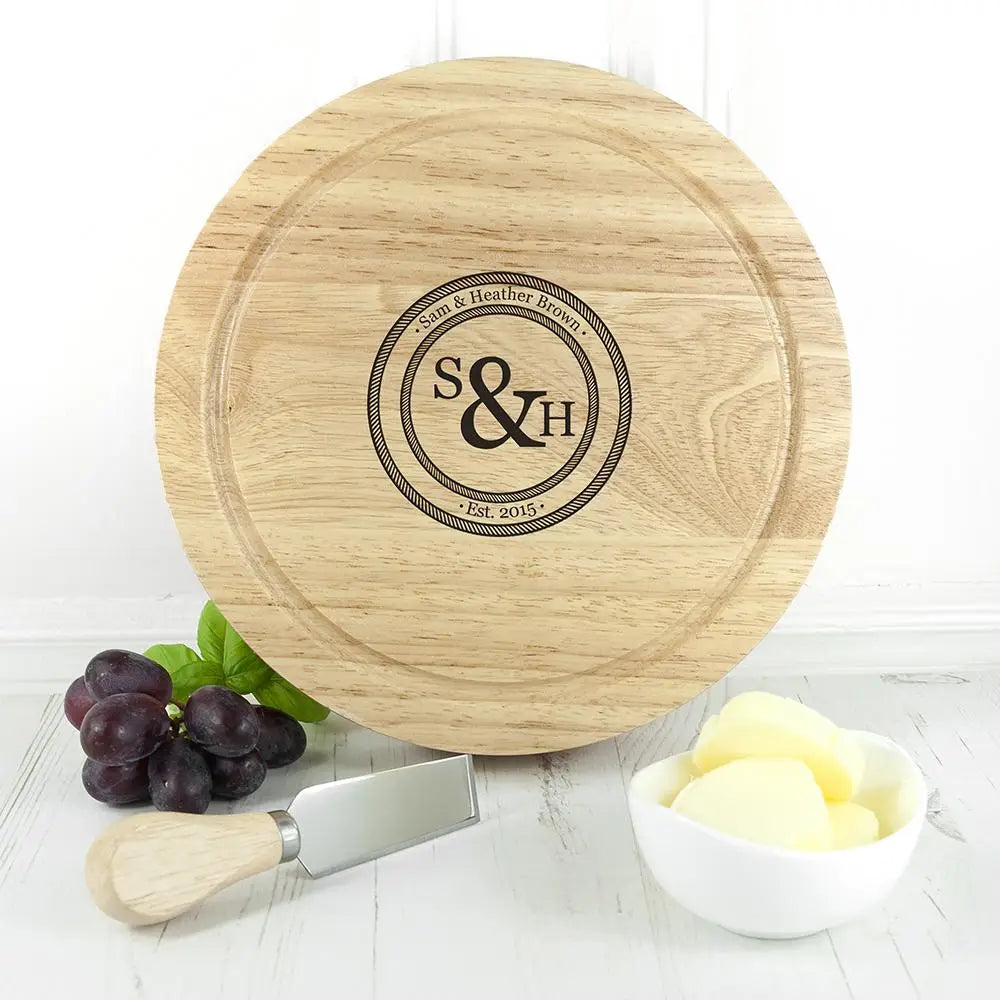 Monogram Couple Cheese Board Set - Spellbound