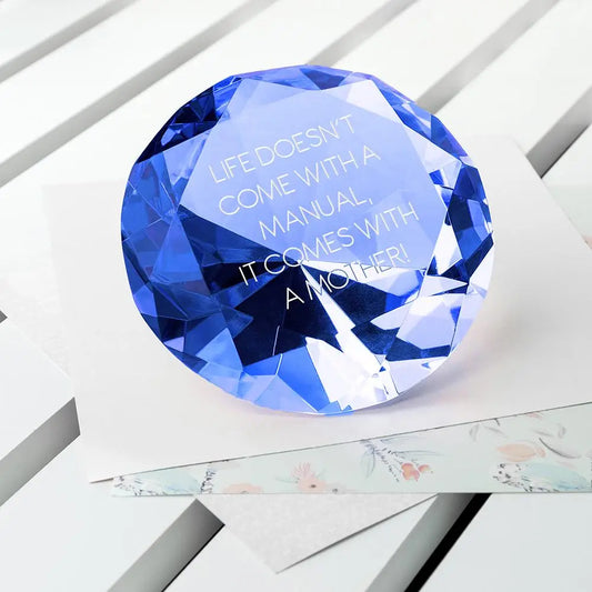 Personalised Blue Diamond Paper Weight - Spellbound