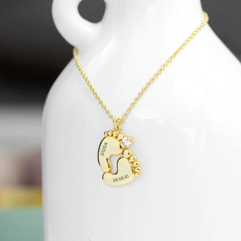 Personalised Baby Feet Necklace - Spellbound