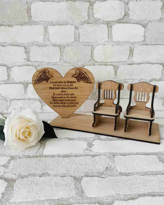 Memorial Rocking Chair (2 Chairs) With Heart Shaped Plaque the funky deer Ltd faire