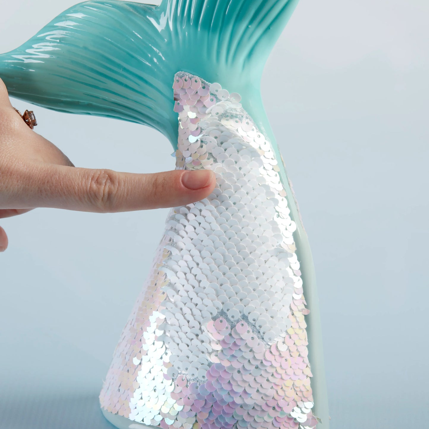 Reversible Sequin Mermaid Tail Porcelain Bank - Spellbound