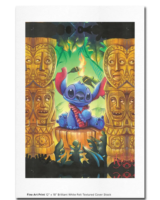 Stitch: Tiki Trouble - 12" X 18" Fine Art Print - Spellbound