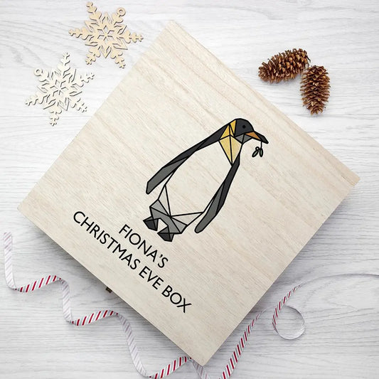 Personalised Geometric Penguin Christmas Eve Box - Spellbound