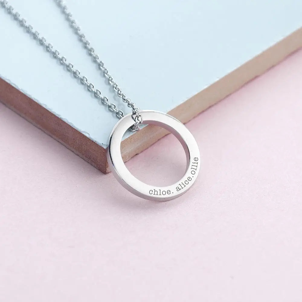 Personalised Family Ring Necklace treat republic faire