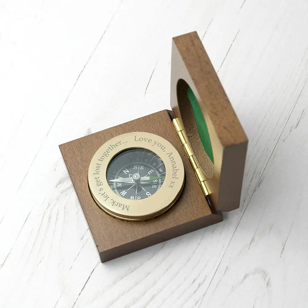 Personalised Brass Traveller's Compass - Spellbound