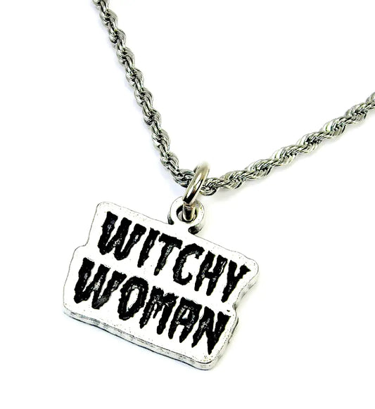 Witchy Woman Wicca Pagan Charm Necklace - Spellbound