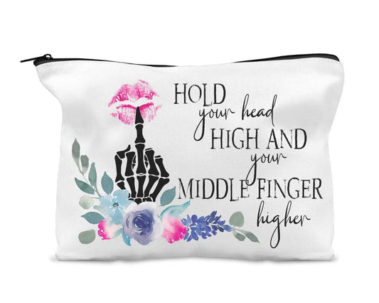 Keep Your Middle Finger Higher Makeup Bag Regina lynn design faire