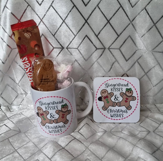 Gingerbread christmas mug Hand printed heat press mug - Spellbound