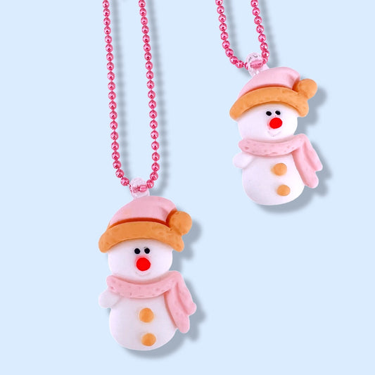 Pop Cutie Snowman Holiday Kids Necklace Christmas - Spellbound