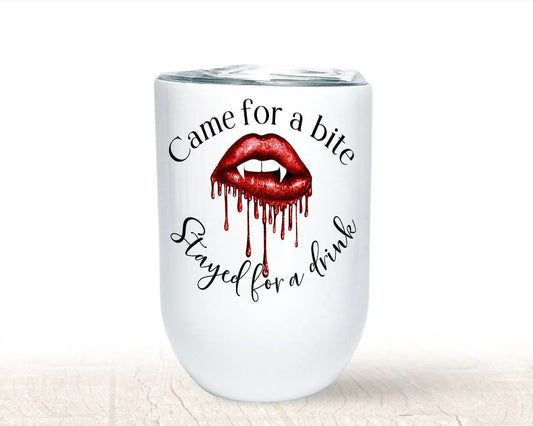 Vampire Wine Tumbler, Halloween Cup with Lid - Spellbound