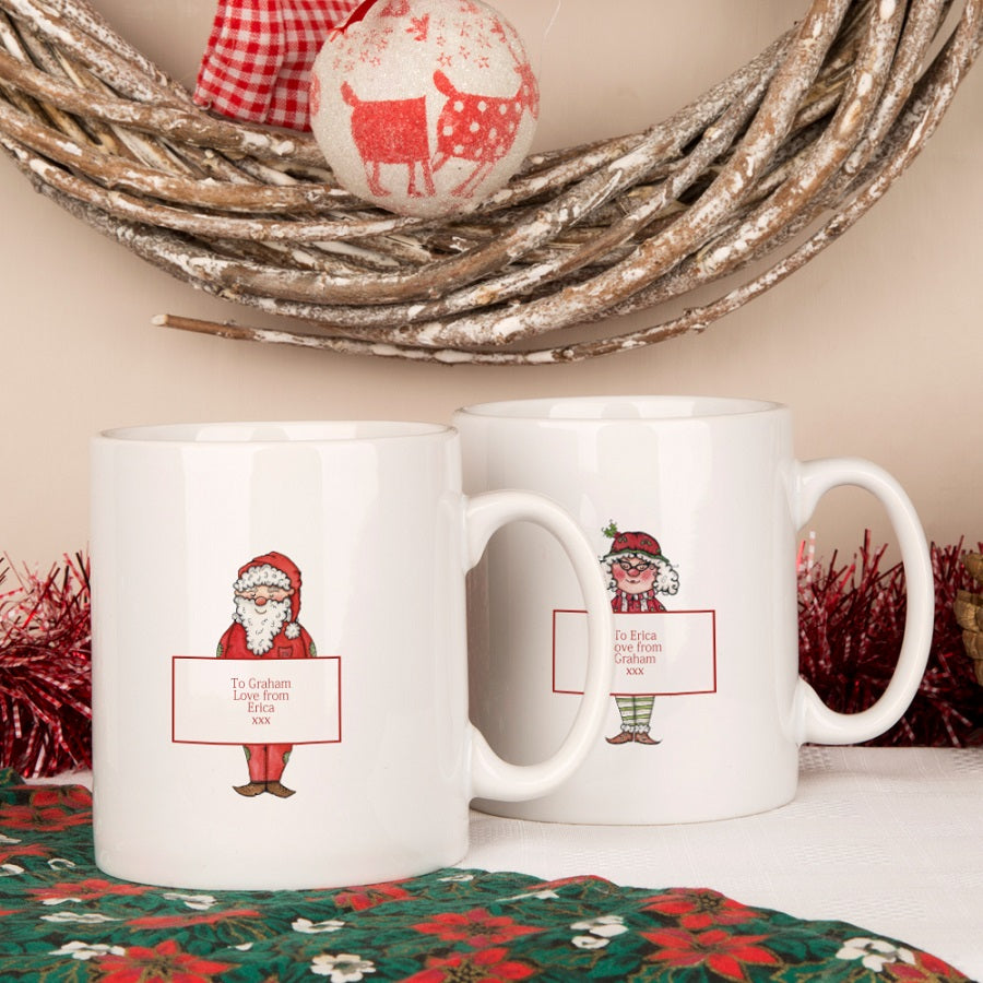Personalised Mr & Mrs Claus Christmas Mugs - Spellbound