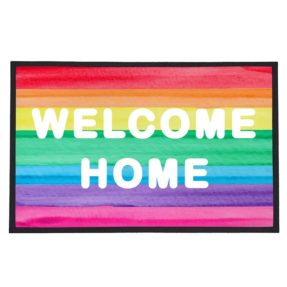 Personalised Rainbow Stripe Doormat - Spellbound