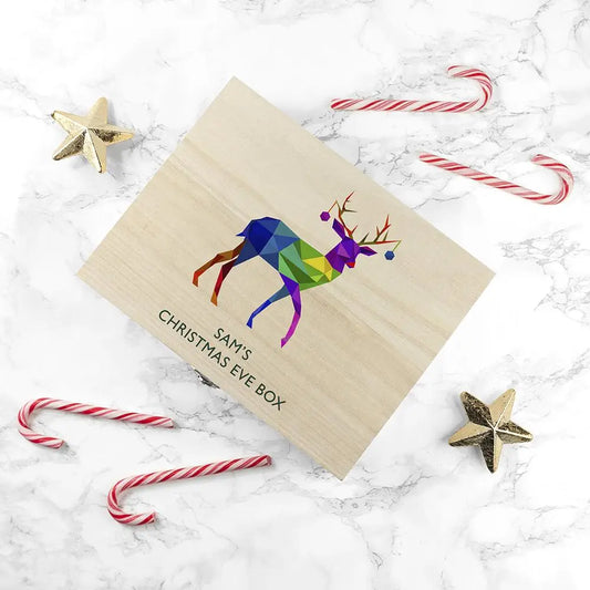 Personalised Geometric Reindeer Christmas Eve Box - Spellbound