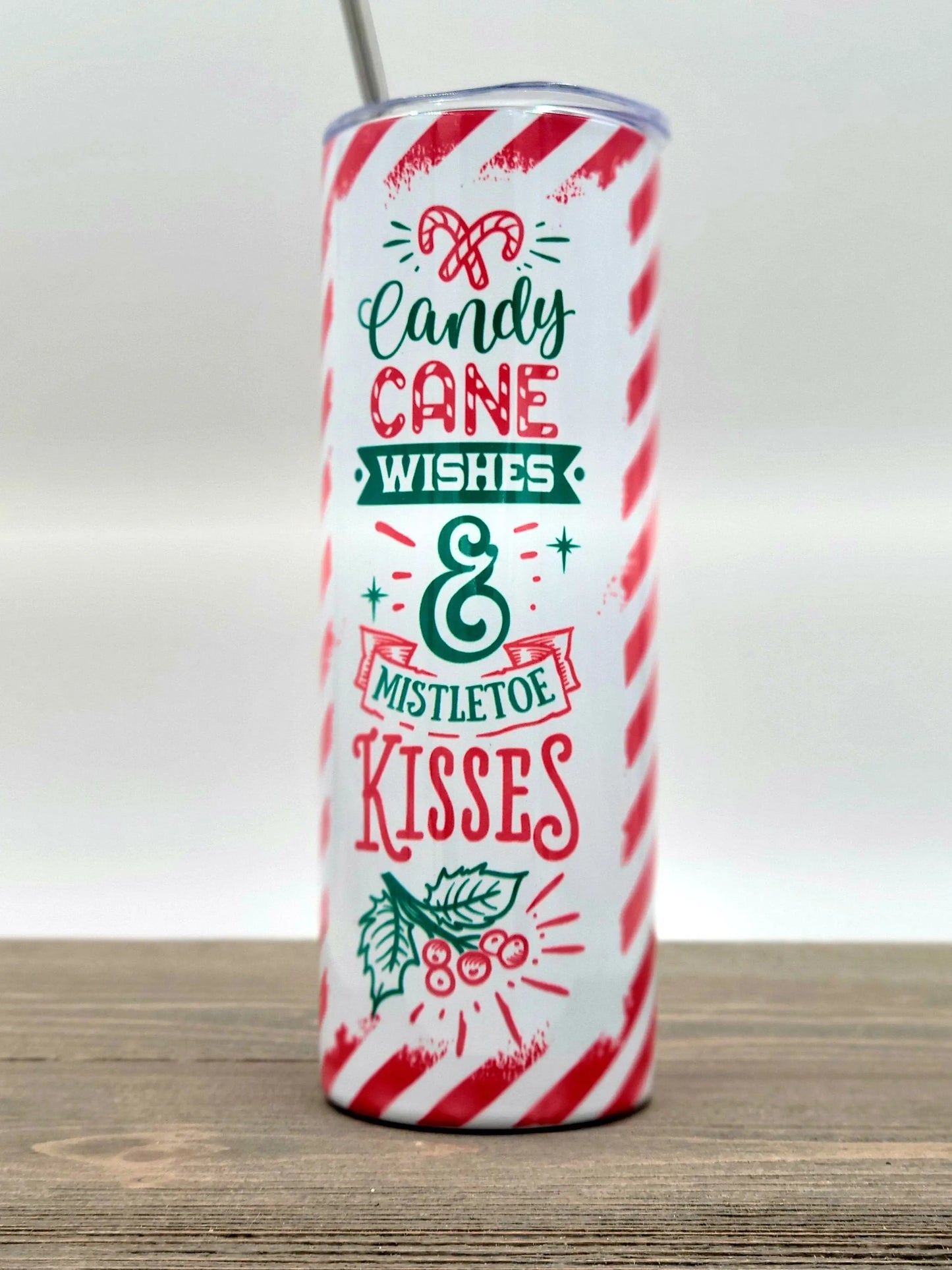 Candy Cane Wishes Mistletoe Kisses | Christmas Tumbler - Spellbound