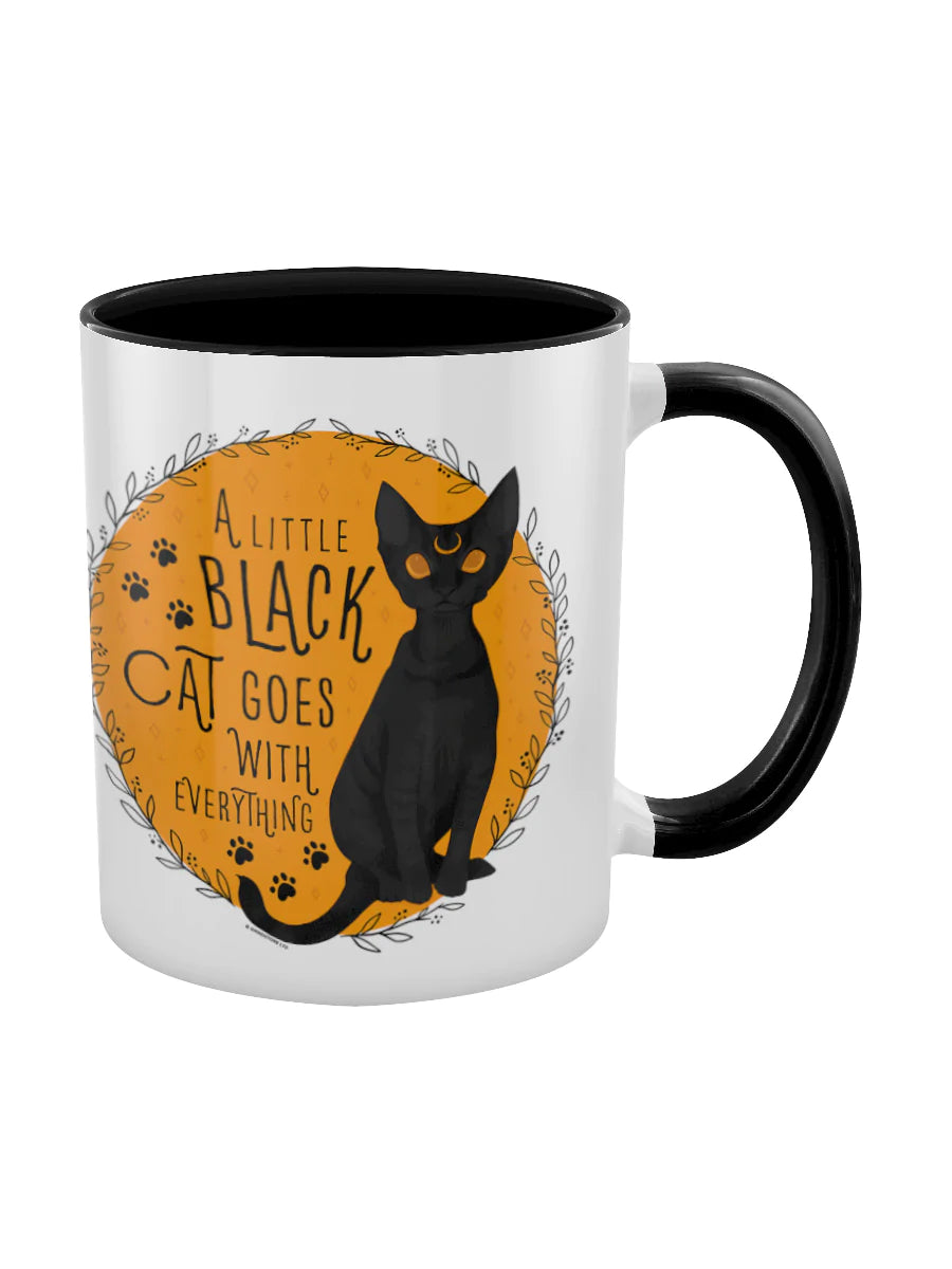 A Little Black Cat Goes With Everything Black Inner 2-Tone Mug - Spellbound