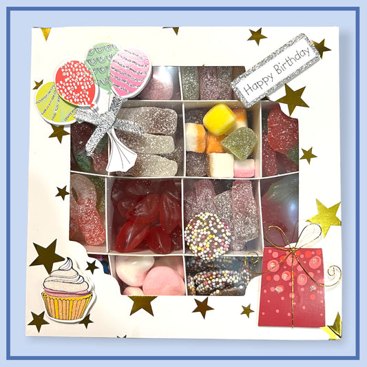 Happy Birthday Sweet Gift Box. Sweet Selection Box. 325g the sweet masters faire