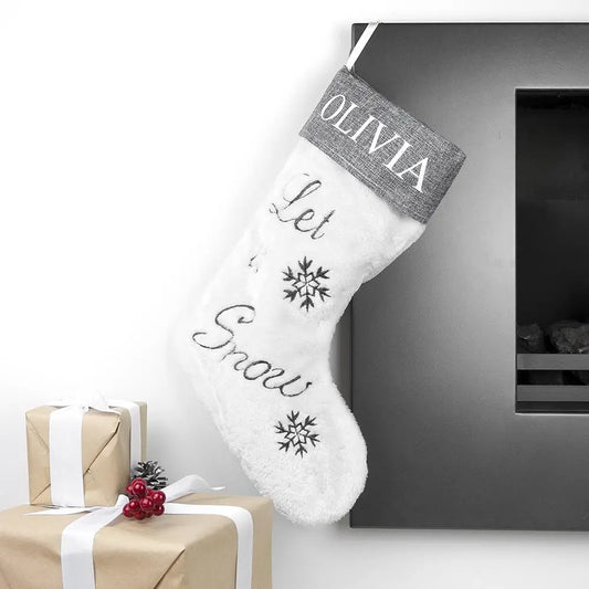 Personalised Let It Snow Christmas Stocking - Spellbound