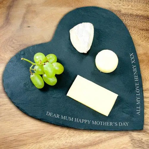 Heart Slate Cheese Board with Personalised Engraving - Spellbound