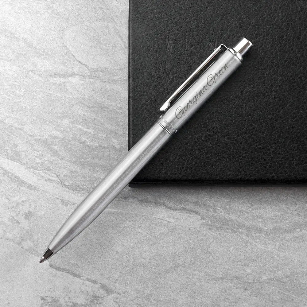 Personalised Sheaffer Brushed Chrome Pen - Spellbound