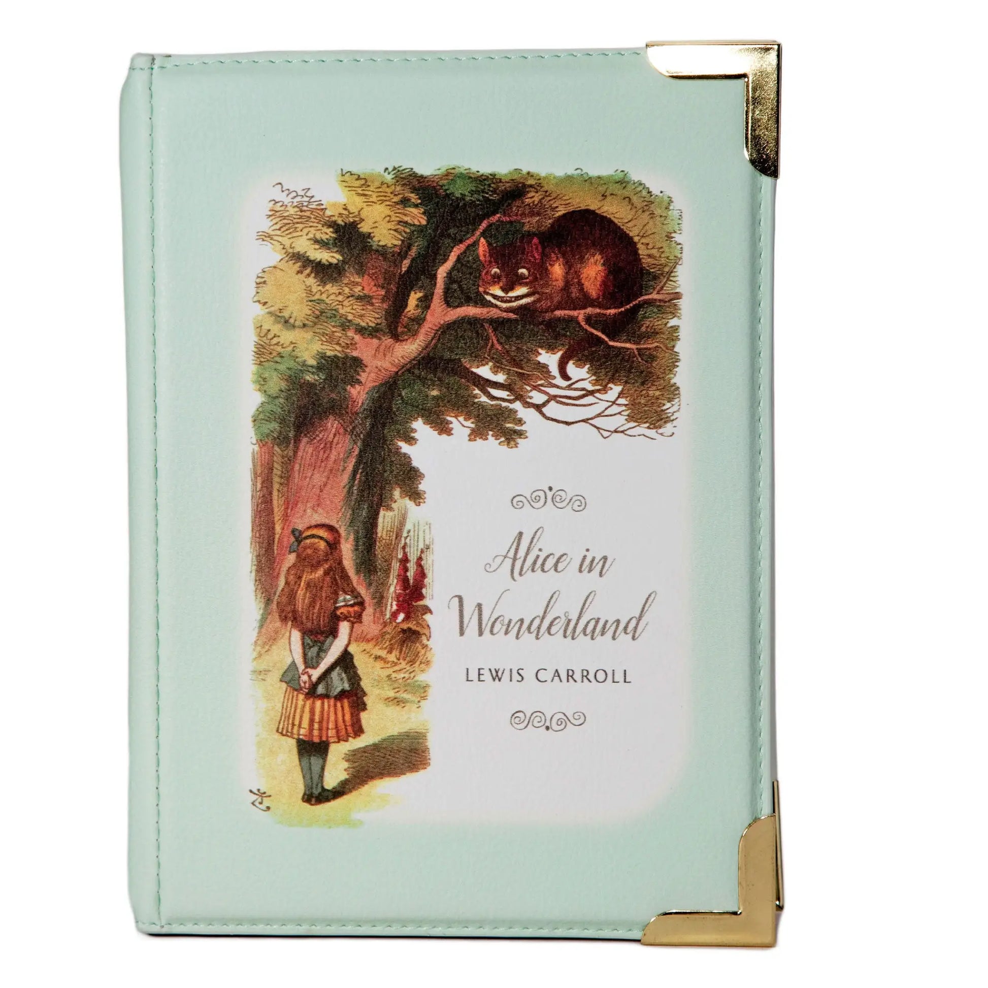 Alice in Wonderland Turquoise Book Crossbody Handbag - Spellbound