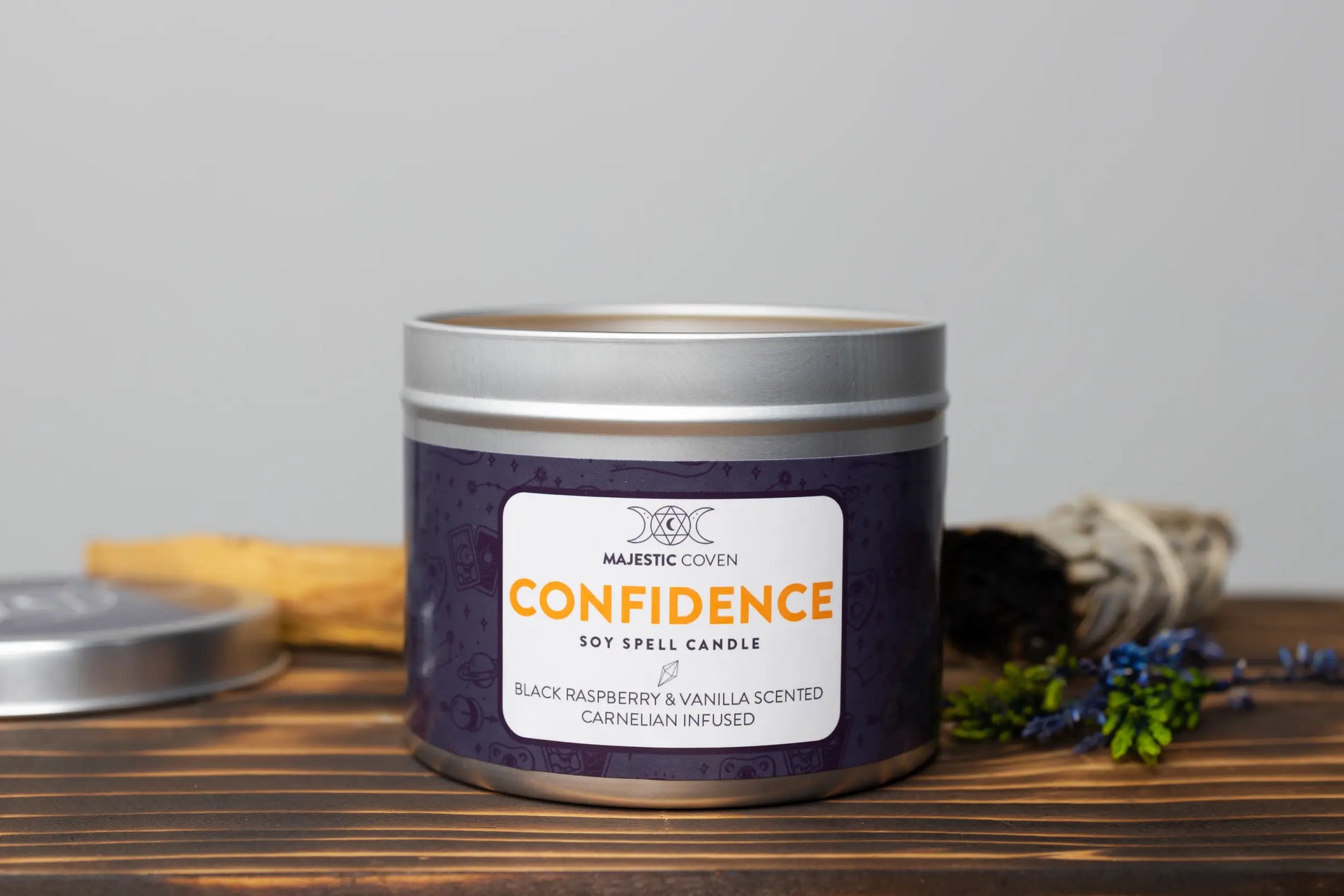 Confidence - Carnelian Infused Crystal Soy Candle - Spellbound