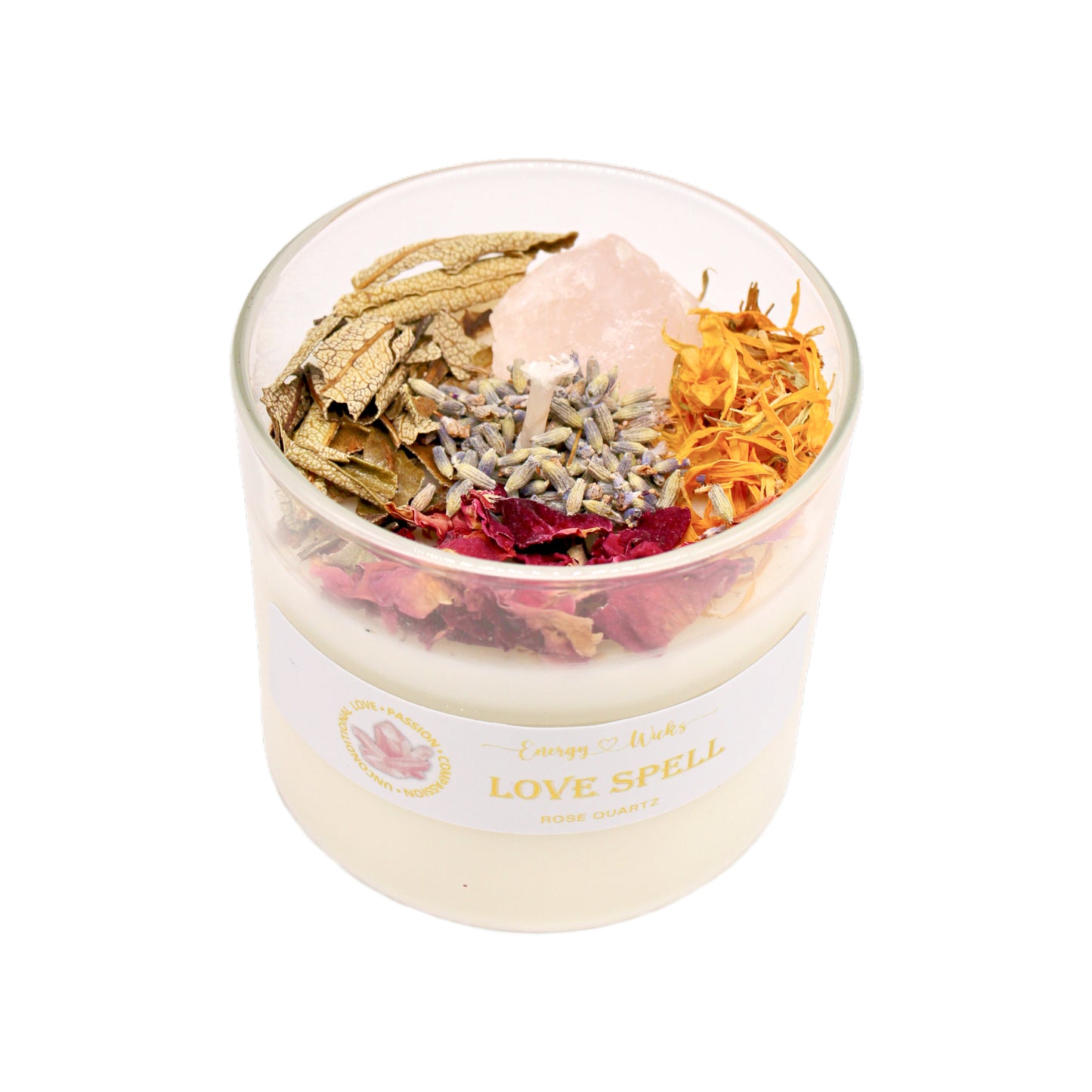 Love Spell Crystal Candle - Spellbound