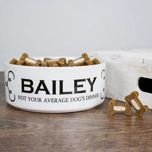 Personalised Dogs Dinner Dog Food Bowl - Spellbound