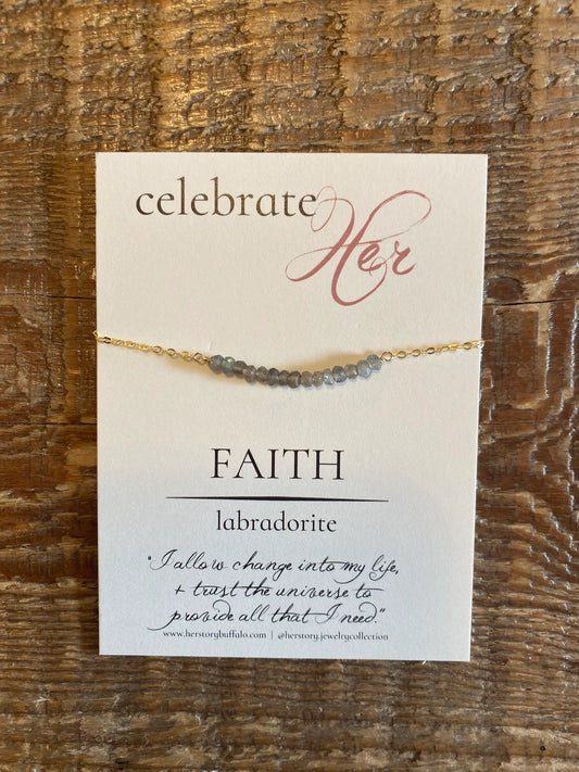 Celebrate HER Faith | Stone Bar Bracelet - Labradorite - Spellbound