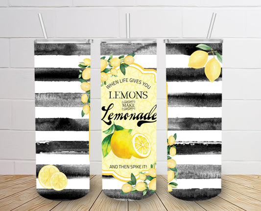 Lemons Tumbler, Summer Cup, Lemonade Spike it, 20 oz Skinny - Spellbound