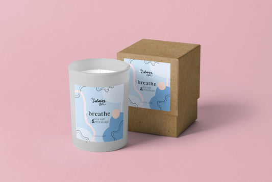 Breathe Scented Soy Wax Candle | Sea salt and Woodsage the calming club faire