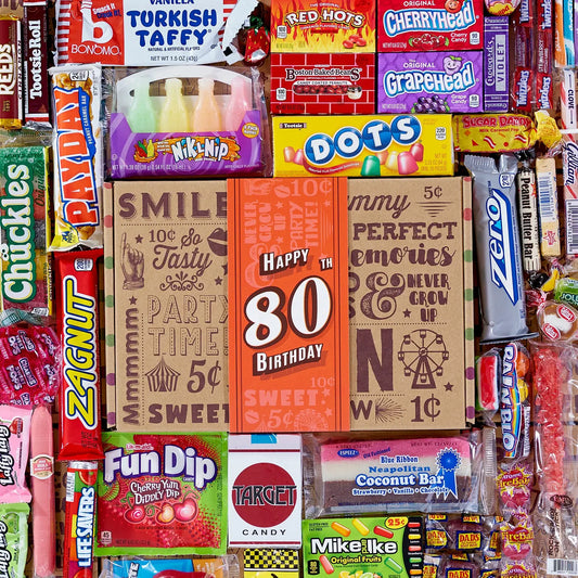 80th Birthday Retro Candy Gift - Spellbound