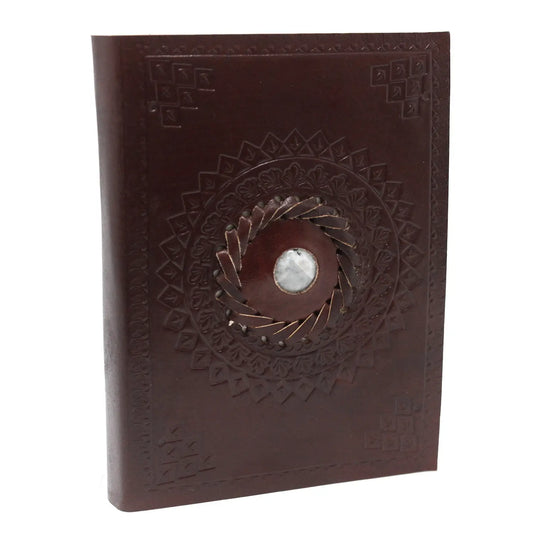 Leather Moonstone Notebook (7x5") - Spellbound