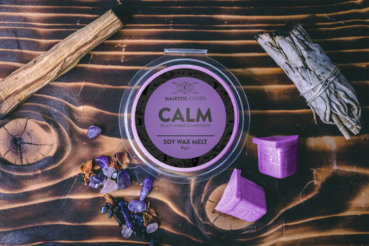 Calm - Black Amber & Lavender - Soy Wax Melt - Spellbound