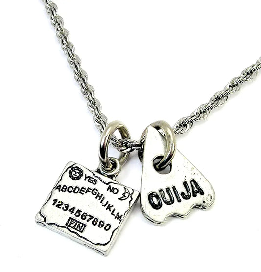 Vintage Ouija board with planchette Charm Necklace - Spellbound