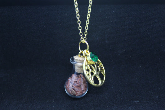 Gold Sandstone Glass Potion Necklace Crystal Witch - Spellbound