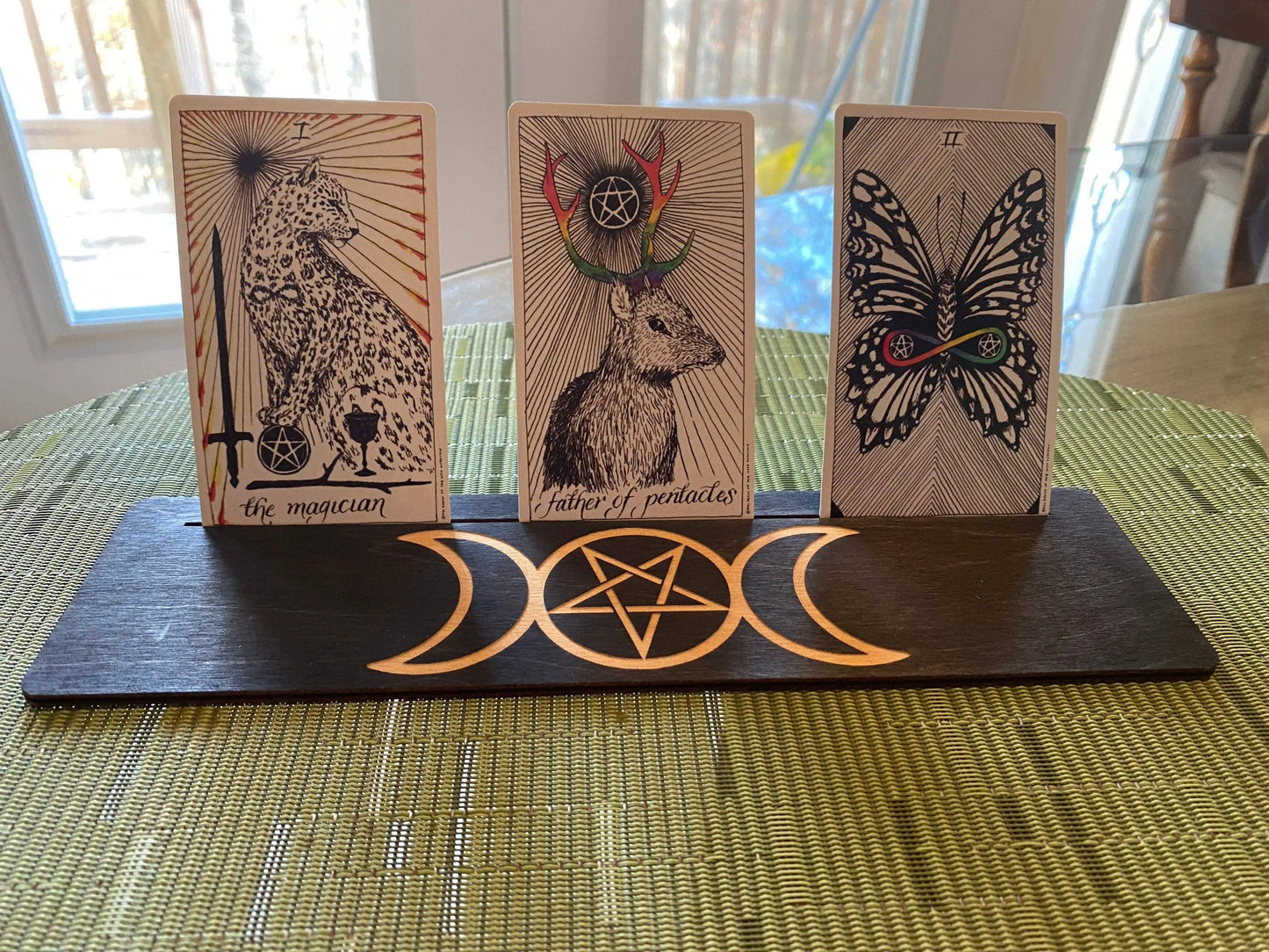 Triple Moon Pentagram Tarot Card Holder - Spellbound