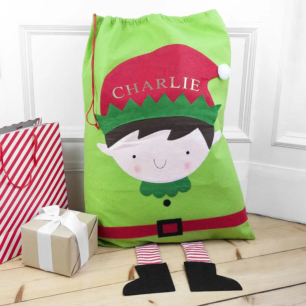 Personalised Christmas Elf Santa Sack - Spellbound